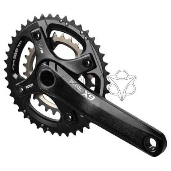 Sram CRANKSTEL X9 BB30 10V 170 28/42 GREY ZWART/GRIJS