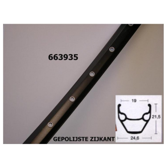 Rigida VELG 26 RI ZAC2000 ALM ATB ZW 36/14 EB ZWART