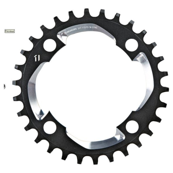 Sram KETT BLAD 30 XSYNC 11V ALM 5MM 94 ZW/ZI Zwart/Zilver