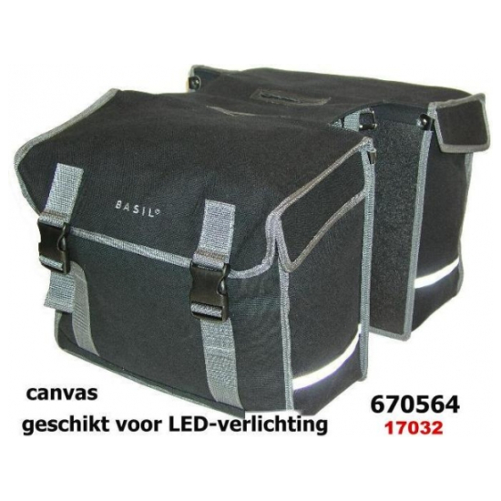 Basil KAVAN DUBBELE TAS XL ZWART