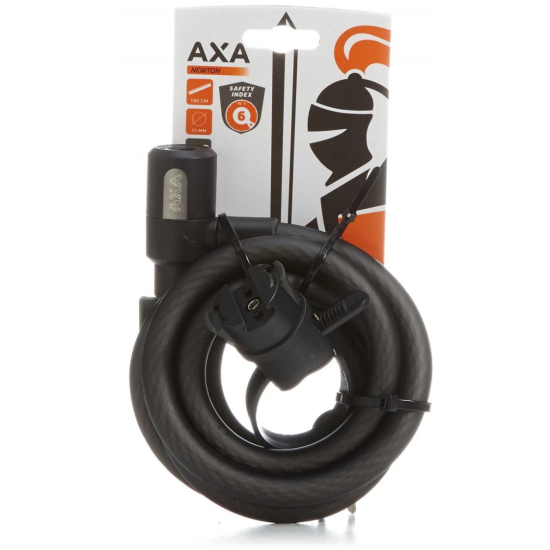 Axa SLOT KABEL NEWTON 180X12 M/HOUDER ZW Zwart - Afbeelding 2