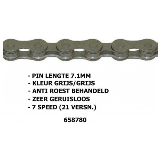 Kmc KETTING 6V-7V-8V 3/32 Z8RB 116 Zilver