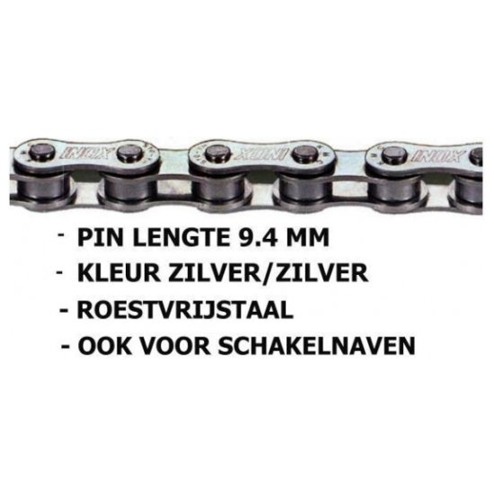 Kmc KETTING 1V 1/8 Z1 INOX RVS Zilver