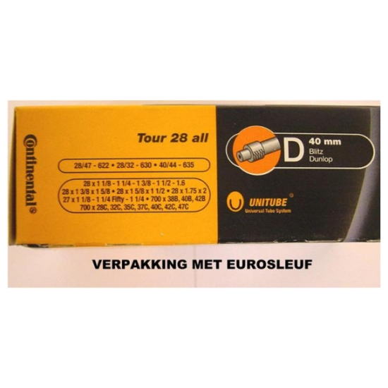 Continental BIB 28X11/4-13/8-175-200 CO DV (40) TOUR ALL ZWART
