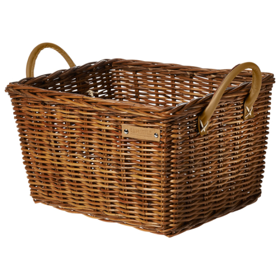 Basil Mand rotan Bas Portland z/deksel-bruin 40x28x21 21ltr 13075 Naturel - Afbeelding 3