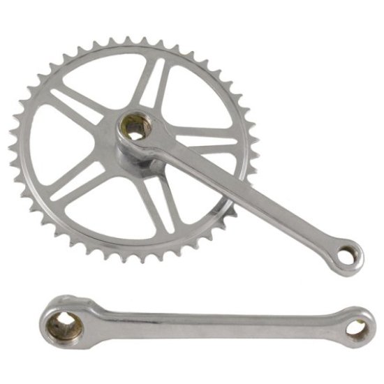 Vinty Crankset spieloos 44T/170mm 1/8 staal Chroom - Afbeelding 2