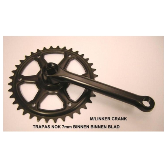 Merkloos CRANKSTEL Z/SPIE 35T 1/8 150 -7MM ZWART