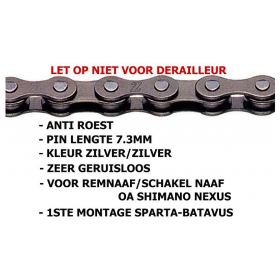 Kmc KETTING 1V 3/32 Z1XRB SMAL 112 ZILVER