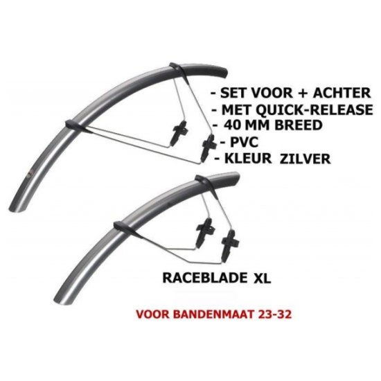 Sks SPATBORDSET 28 RACEBLADE XL PVC ZI ZILVER