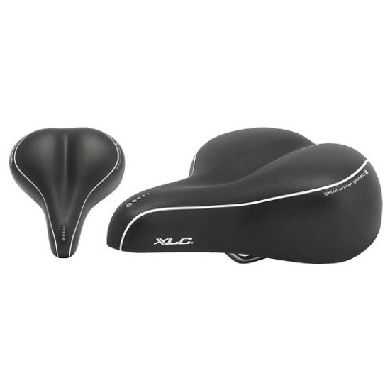 Xlc Zadel Ds Traveller m/gleuf D2-traagschuim L24xB20 SA-T0410 Zwart