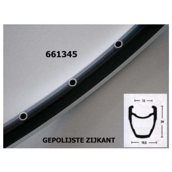Rigida VELG 28 RI DPX ALM RACE ZW 36/14 EB ZWART
