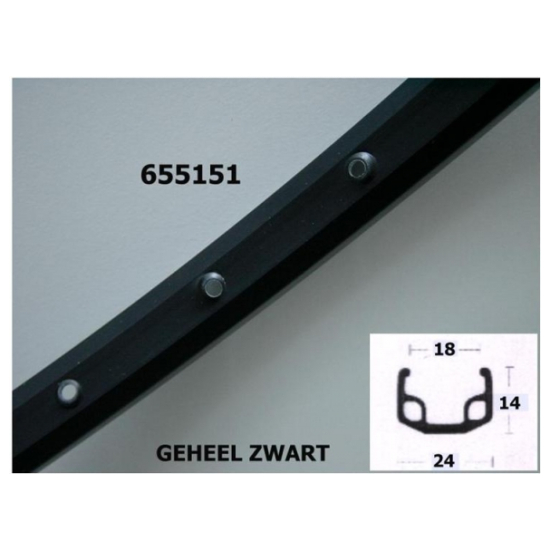 Schothorst Velg 28 sp.13 36x1 Rig AS26WI alu-zwart 19x622