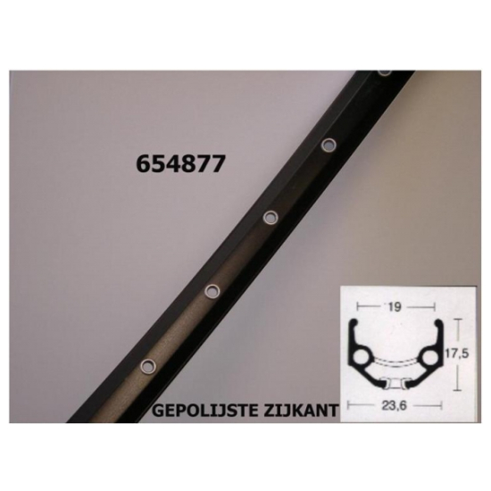 Ryde VELG 26 RY ZAC19 ALM ATB ZW 36/14 DUB 24MM Zwart