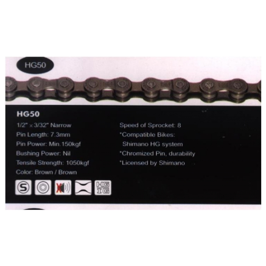 Shimano Ketting race 6/7/8V Shim HG50 114s Alivio/Deore/Sora m/breekstift CN-HG50 BRUIN