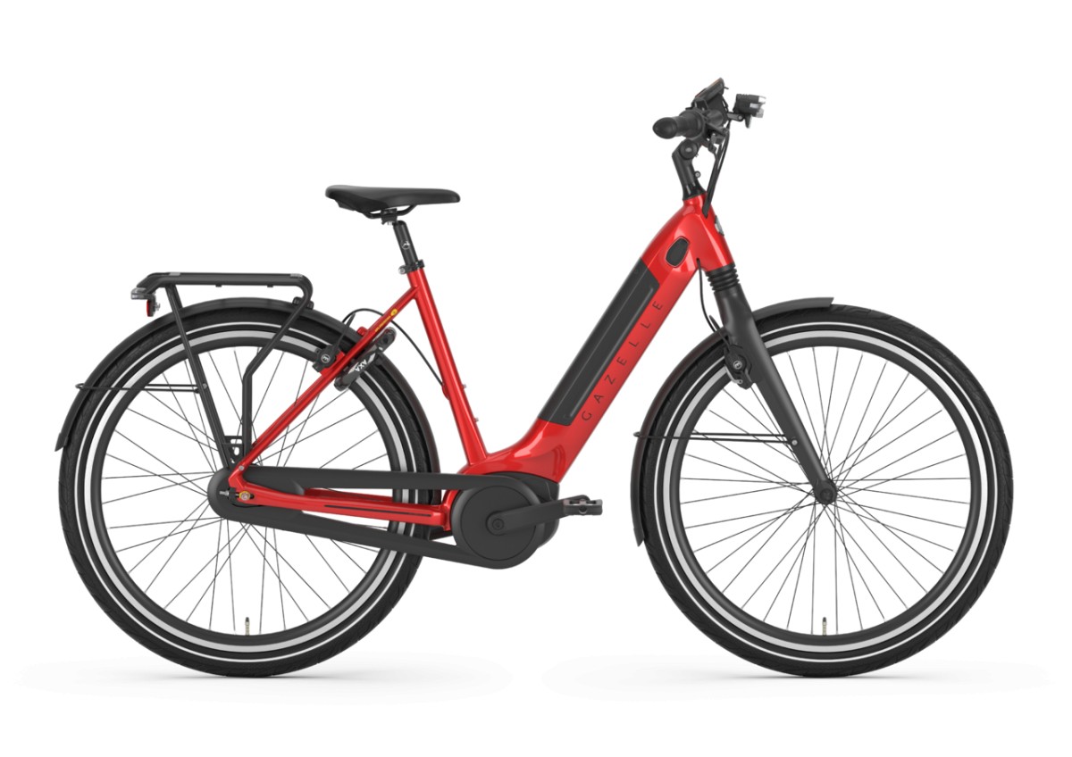 Gazelle Ultimate C8+ HMB Connect Li H8 375 Championred (glans) Lage instap  - Fietsen \u0026 Zo