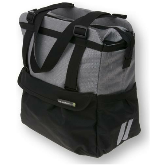 Basil TAS SHOPPER XL ZW/GRY ZWART GRIJS