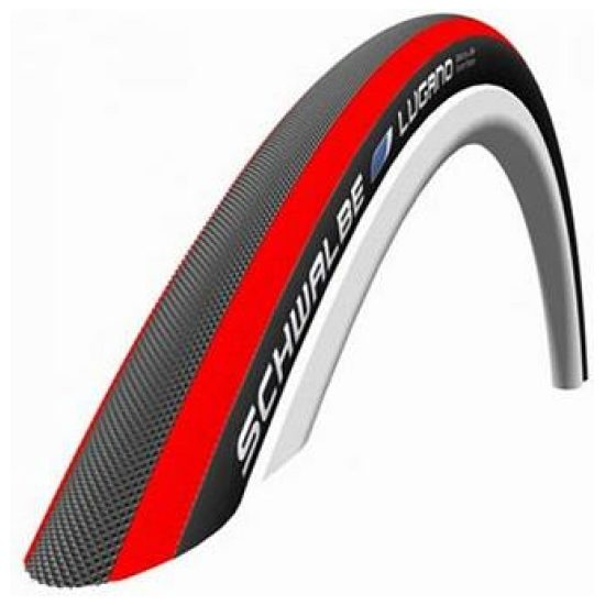 Schwalbe BUB 28X1 SC LUGANO KG ZW/RO VW Zwart/Rood