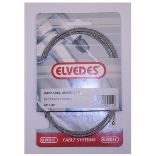 Elvedes Xlc Kabel bromf univ GAS binnen 49draad 2m x 1.2mm nippel 3x3mm XLC 641049200