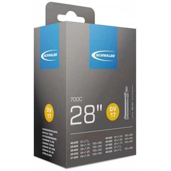 Schwalbe Binnenband 28 Schw DV17 NL-vent 40mm 28x1 3/8-1/2-1/4-1/8 Zwart