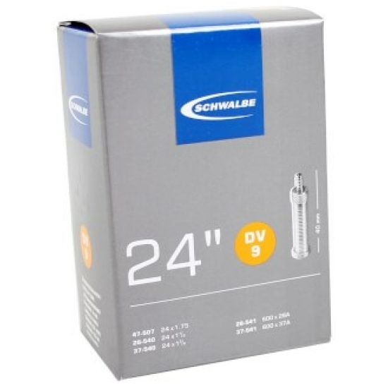 Schwalbe Binnenband 24 Schw DV9 NL-ventiel 24x1 3/8-1.75 Zwart