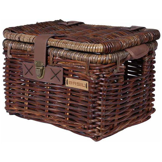 Basil Mand rotan Bas Denton m/deksel 35x26x26 13044 Bruin