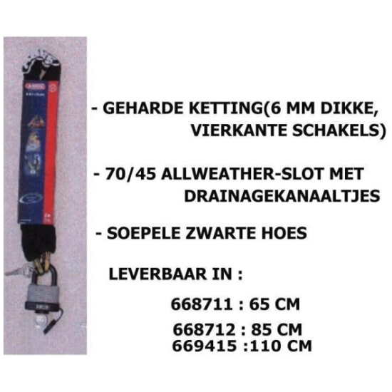 Abus SLOT KETTING EXPEDITION CHAIN 65X6 ZW Zwart