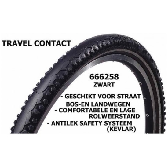 Continental BUB 26X175 CO R TRAVELCONTACT ZW Zwart