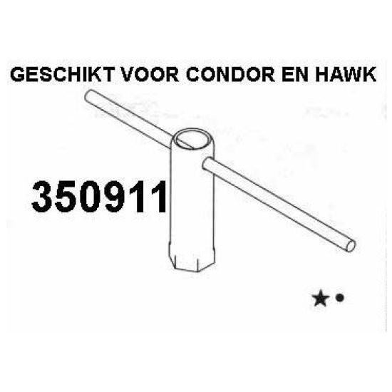 Spinder FIETD BOUTSLEUTEL HAWK/FALCON ZILVER