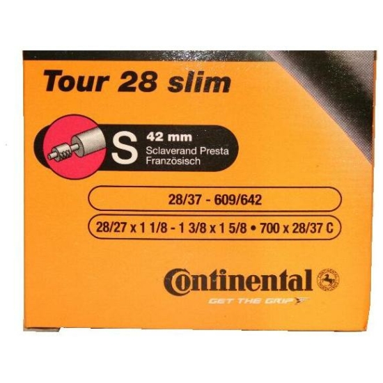 Continental BIB 28X11/8-13/8 CO SV (42) SLIM Zwart