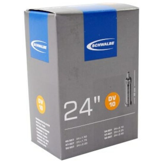 Schwalbe Binnenband 24 Schw DV10 NL-ventiel 24x1.50/2.40 Zwart - Afbeelding 2