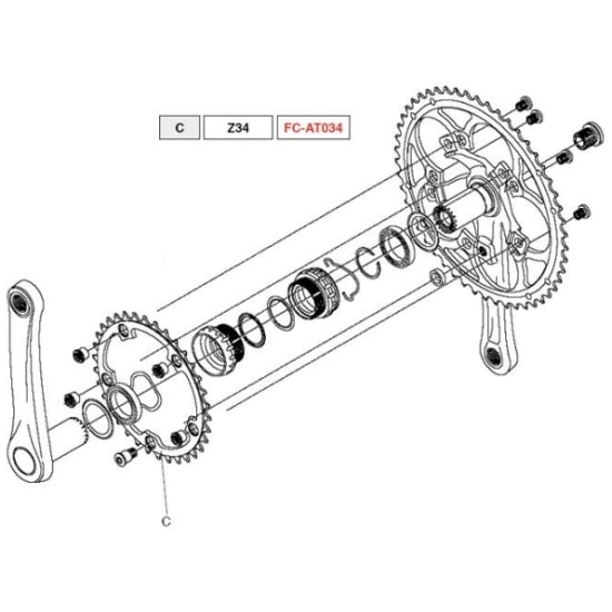 Campagnolo KETT BLAD 34 CA ATHENA CT ALM 11V FC-AT034 Zilver