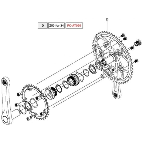 Campagnolo KETT BLAD 50 CA ATHENA ALM CT 11V FC-AT050 Zilver