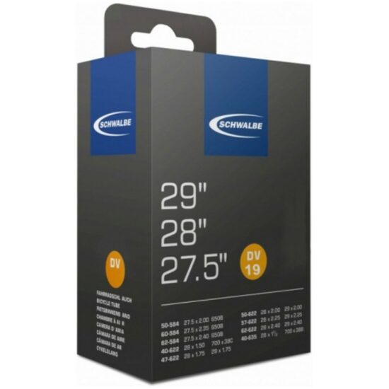 Schwalbe Binnenband 28 breed Schw DV19 NL-ventiel 40/60-622/635 27,5"/28"/29" Zwart