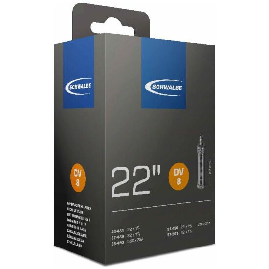 Schwalbe Binnenband 22x13/8 Schw DV8 NL-ventiel (32) 37-489/501 Zwart - Afbeelding 2