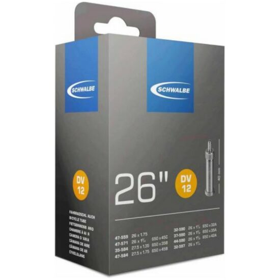 Schwalbe Binnenband 26 Schw DV12 NL-ventiel 26x1 3/8-1.75 32/47-559/590 Zwart