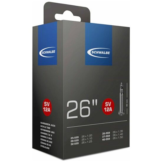Schwalbe Binnenband 26 MTB-smal Schw SV12A Fransvent 26x1.00/1.50 Zwart
