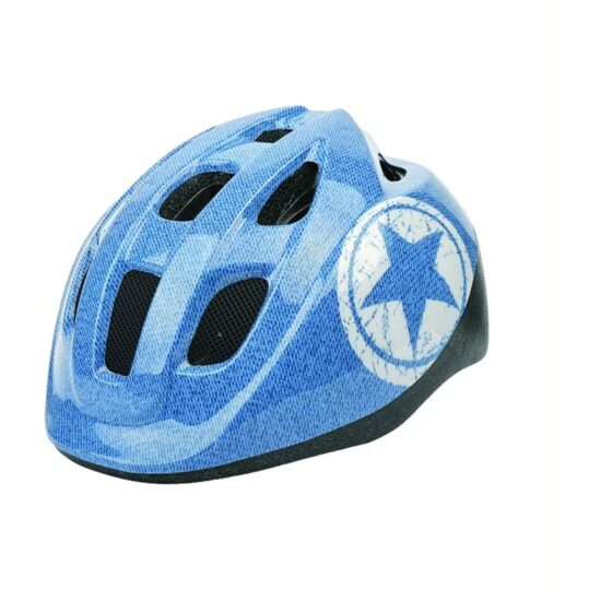 Polisport Fietshelm kind Polisp Jeans, mt.S 52/56cm Wit-blauw