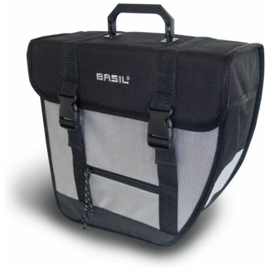 Basil Tas pakaf Tour Single Rechts zilver/zwart 17ltr 34x15x33 17307 Zwart/Zilver