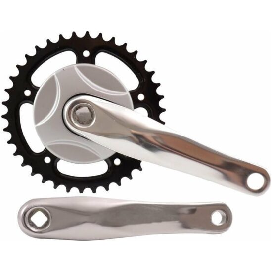 Unbranded Crankset 38T/170mm 3/32 4K-asgat +2mm alu-zilver/blad zwart-staal Zilver