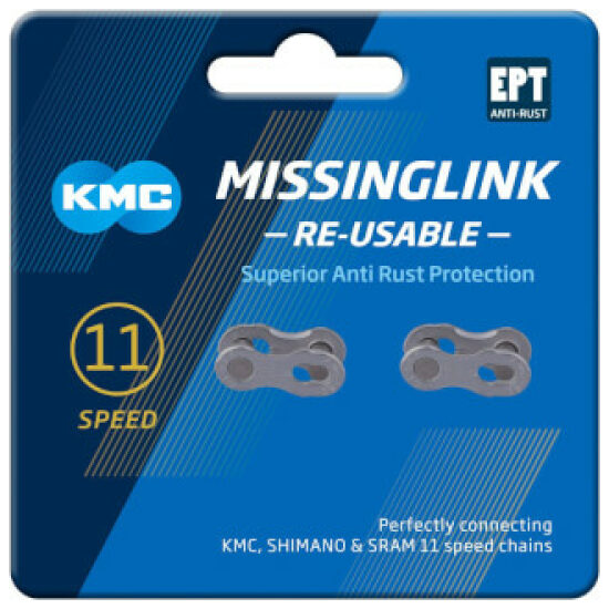 Kmc 11v Verbindingschakel 11V KMC 11R EPT missing link p/2 re-usable Zilver