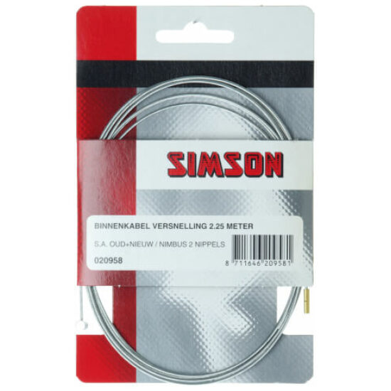 Simson Binnenkabel versnelling 2.25m S.A. oud + nieuw/Gazelle 2 nippels