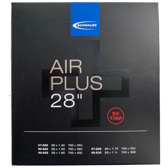 Schwalbe BinnenbandSchw Air+ SV17AP fransvent.40mm 37/47-622,40-635 Zwart
