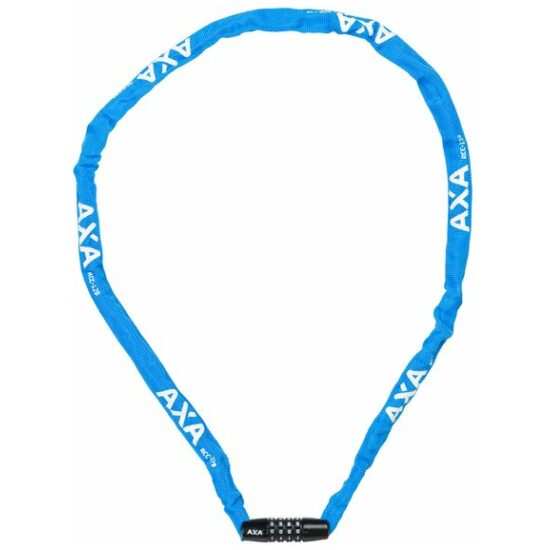 Axa Kettingslot Rigid RRC 120x3.5 code l.blauw stoffen hoes Blauw