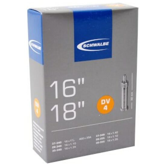 Schwalbe Binnenband 16/18 Schw DV4 NL-ventiel 28/37-340/355 16x1 1/8 - 18x1.35 Zwart