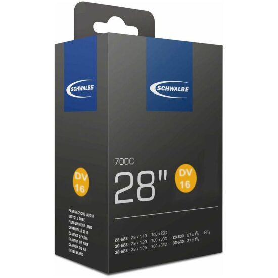 Schwalbe Binnenband 28 Schw DV16 NL-ventiel 28x1 5/8x1 1/8-1/4, 27x1 1/4 Zwart