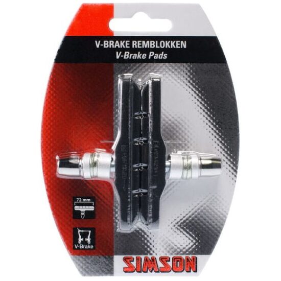 Simson Remblokken V-brake 72mm Shimano compatible remschoenen p/paar 04 - Afbeelding 3