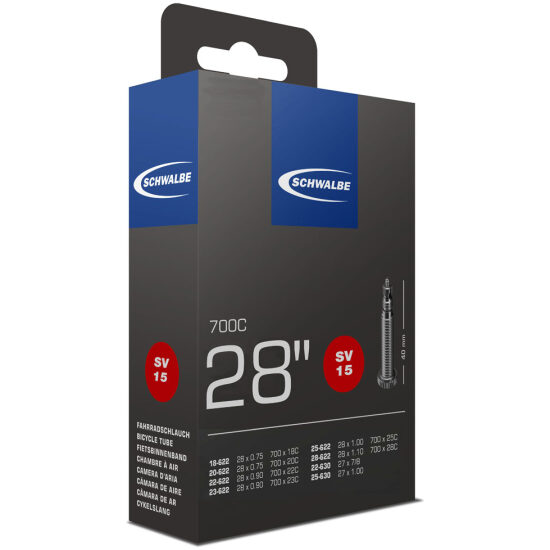 Schwalbe Binnenband 28 race Schw SV15/40mm Fransventiel 18/28-622 FV 28x3/4-7/8-1.00-1.10 Zwart - Afbeelding 3