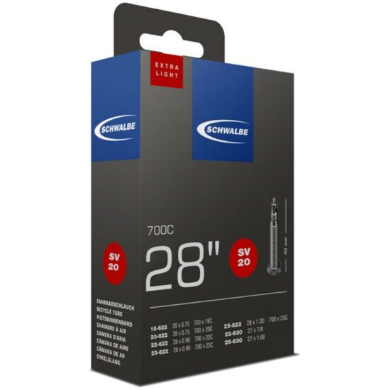 Schwalbe Binnenband 28 race Schw SV20/40mm Xlight Fransventiel 18/25-622 FV 28x3/4-7/8-1.00 Zwart