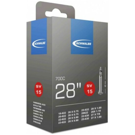 Schwalbe Binnenband 28 race Schw SV15/40mm Fransventiel 18/28-622 FV 28x3/4-7/8-1.00-1.10 Zwart - Afbeelding 4