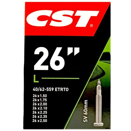 Cst Binnenband 26 MTB SV 60mm lang Fransventiel Zwart - Afbeelding 3